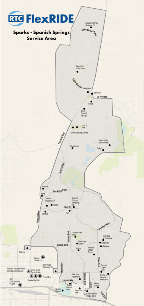 RTC Washoe FLEXRIDE ON-DEMAND SERVICE - Sparks-Spanish Springs Service Area