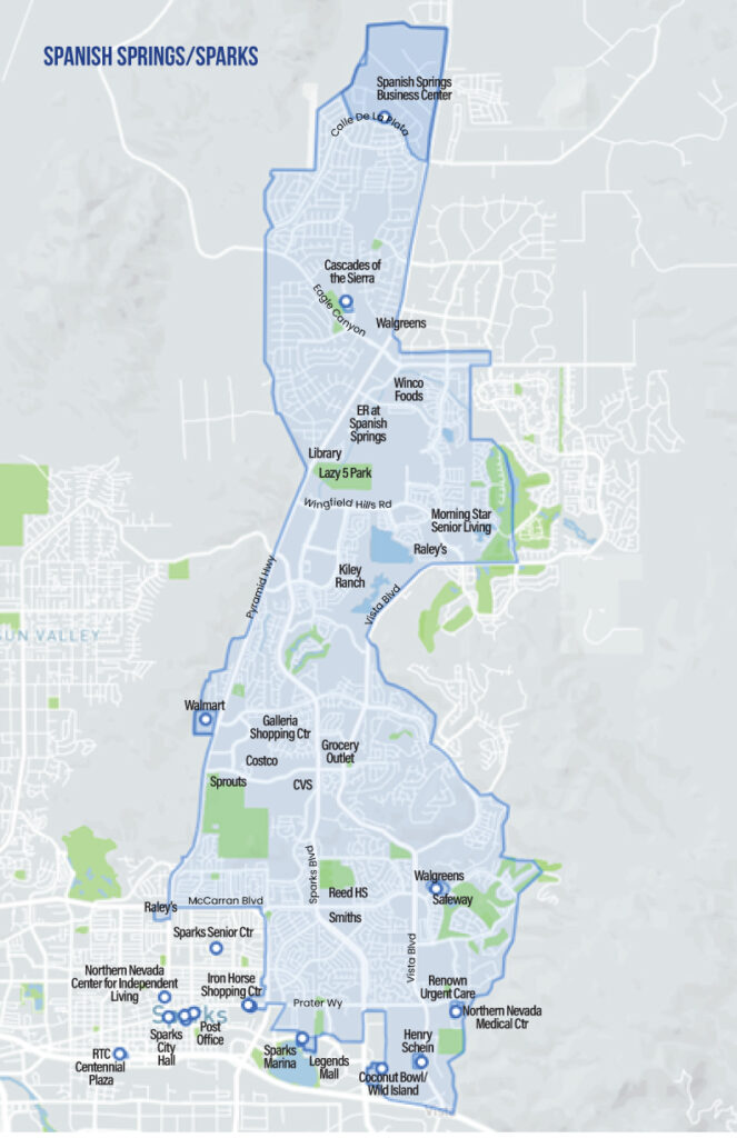 Spanish Springs FlexRIDE service area map