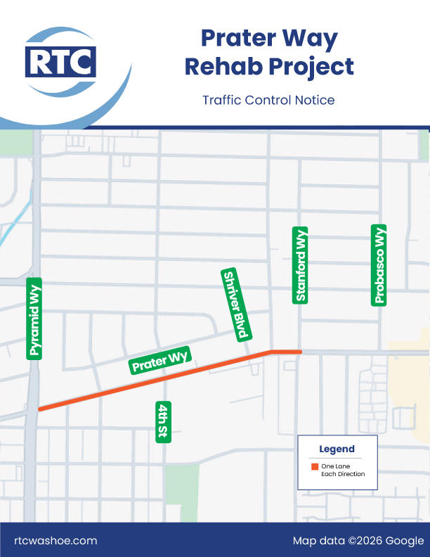 Image of one-way narrowing from Pyramid Way to Stanford Way.